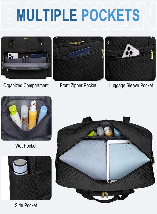 bagswan Large Weekender Travel Duffle Bag - With Shoe Compartment Weekender Bags for Womens Carry on Overnight Bag with Toiletry Bag Gym Duffel Bags with Wet Pocket Hospital Bags for Women Labor and Delivery - Image 4
